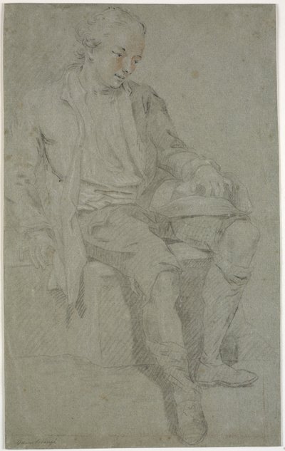 座っている若者の研究 作： Charles Grignion d.Æ.