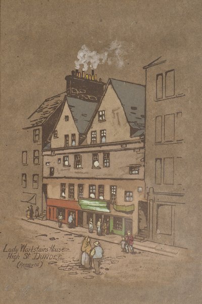 レディ ワークステアの家、ハイ ストリート、ダンディー (手彩色プリント) 作： Charles Gustav Louis Phillips