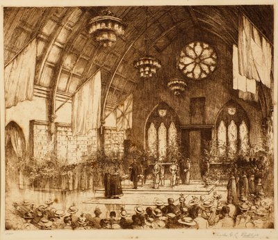 1914 年のダンディー王室訪問 - アルバート ホールでのレセプション 作： Charles Gustav Louis Phillips