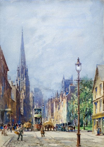 ネザーゲート、西を向いたダンディー、1917年頃（水彩） 作： Charles Gustav Louis Phillips