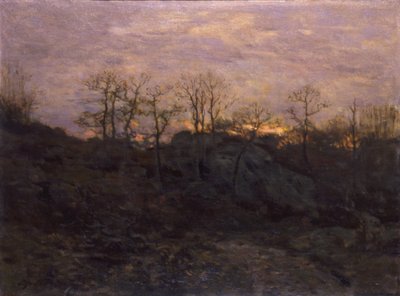 森の端、トワイライト、カリフォルニア州。 1890年。 作： Charles H. Davis