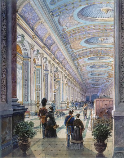 精巧な駅構内、1883年（紙にトイレ） 作： Charles H. Driver