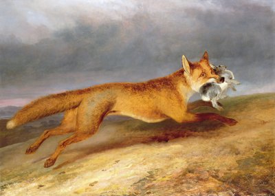 ウサギと一緒に逃げるキツネ 作： Charles Hancock