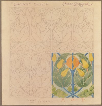 オマール、シルクとウールのダブルクロスのデザイン、1898年（シルクとウール） 作： Charles Harrison Townsend
