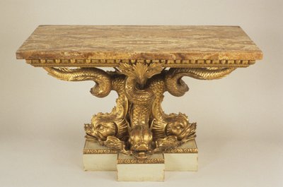 Marsh＆Tatham作、1805年頃のコンソールテーブル（木、小包の金箔とジャスパー） 作： Charles Heathcote attr.to Tatham