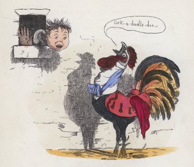 コウノトリの鳴き声で目覚めた少年（彩色済み彫刻 作： Charles Henry (after) Bennett
