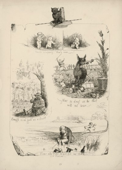チャールズ・H・ベネット著「絵で見ることわざ」からのページ 作： Charles Henry (after) Bennett
