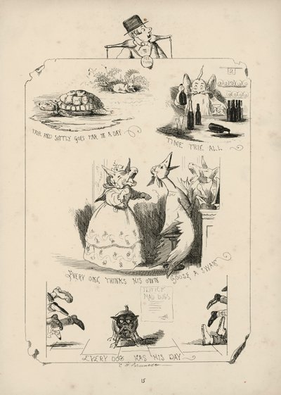 チャールズ・H・ベネット著「絵で見ることわざ」からのページ 作： Charles Henry (after) Bennett