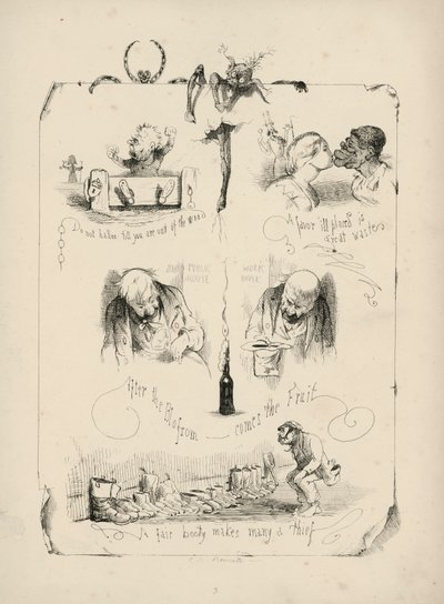 チャールズ・H・ベネット著「絵で見ることわざ」からのページ 作： Charles Henry (after) Bennett