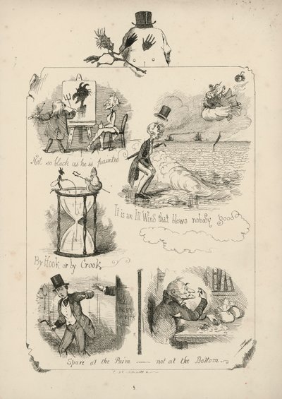 チャールズ・H・ベネット著「絵で見ることわざ」からのページ 作： Charles Henry (after) Bennett