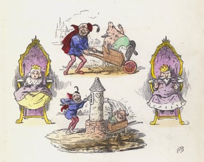 子豚のカツラ（彩色済み彫刻 作： Charles Henry (after) Bennett
