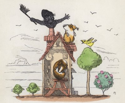 愚かなモルモット（彩色済み彫刻 作： Charles Henry (after) Bennett