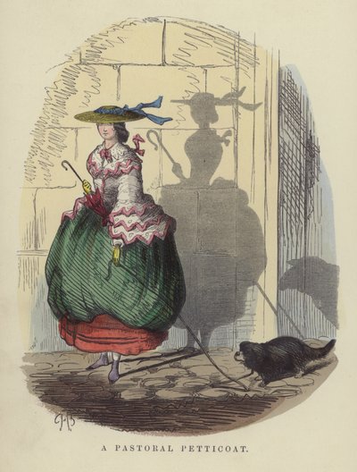 牧歌的なペチコート（彩色済み彫刻 作： Charles Henry Bennett