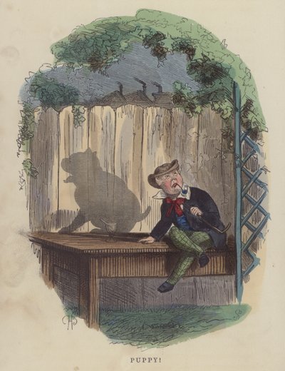 仔犬（彩色彫刻 作： Charles Henry Bennett