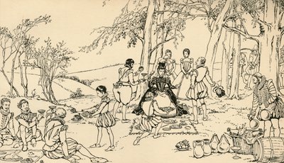 狩猟前の議会、1931 作： Charles Henry Bourne Quennell