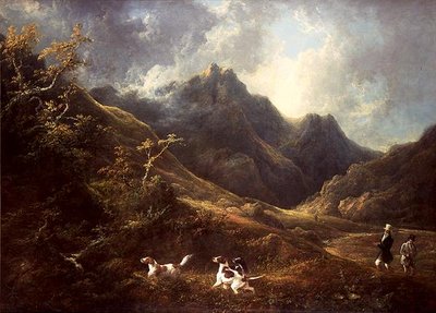 犬の撮影（油彩・キャンバス 作： Charles Henry Schwanfelder
