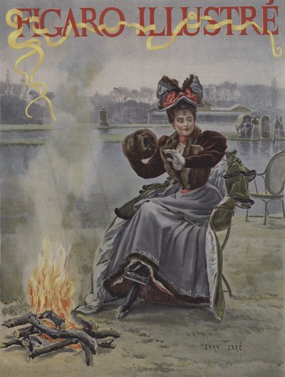 スケーターのサークルで。ルフィガロイラストの表紙、1895年1月 作： Charles Henry Tenre