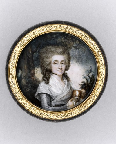 女性の肖像が描かれた箱」1785年頃（象牙に水彩、金箔、べっ甲、ガラス 作： Charles Hénard