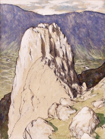 ピラーロック、1928年（紙にインク、トイレ、ガッシュ） 作： Charles John Holmes