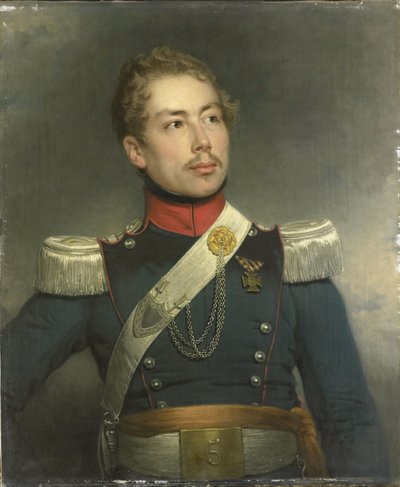 クリスチャン・エドゥアール・フレイザー (1812-79)、第 5 竜騎兵連隊の少尉 作： Charles Howard Hodges