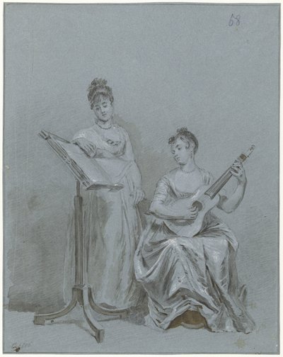 音楽を作る二人の女性 二人の音楽を作る女性 作： Charles Howard Hodges
