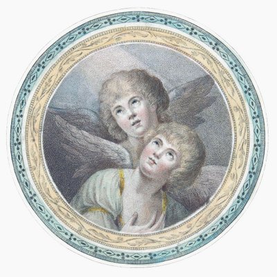 2 つのケルビム。 二人の天使。 作： Charles Howard Hodges