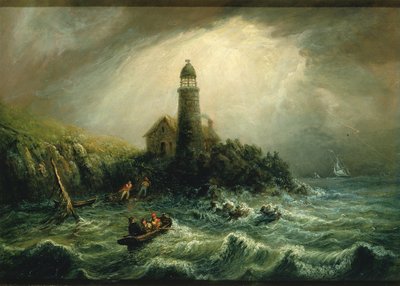 ポジェ岬灯台の海の景色、カリフォルニア州。 1840～1849年。 作： Charles Hubbard