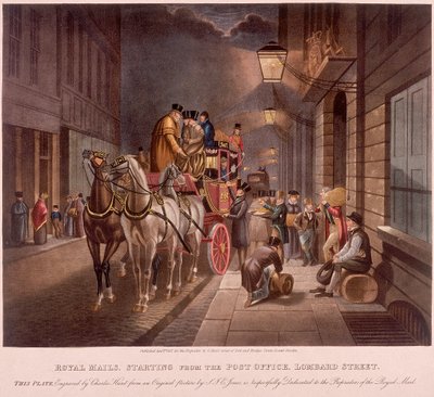 一般郵便局、ロンバード ストリート、ロンドン、1827 作： Charles Hunt