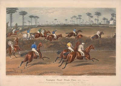 4 つのセットの 1 つ: Leamington Grand Steeple Chase ... 1837. Plate 2. Mr. Christian on Scripton ... 作： Charles Hunt