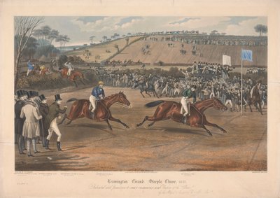 4 つのセットの 1 つ: Leamington Grand Steeple Chase ... 1837. Plate 4. Marqs of Waterford on Monarch ... 作： Charles Hunt