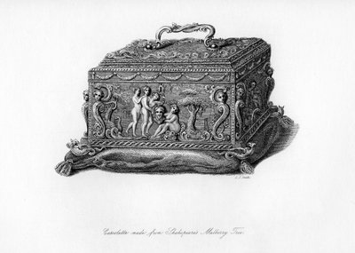 シェイクスピアの桑の木から作られた彫刻が施されたカソレット、18世紀、1840年 作： Charles J. Smith