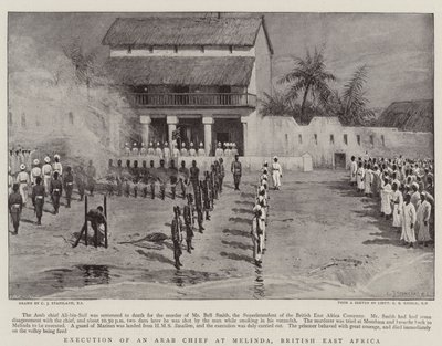 イギリス東アフリカ、メリンダでのアラブ首長の処刑 作： Charles J. Staniland