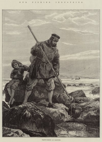 私たちの漁業、ヘイスティングスでのエビ釣り 作： Charles J. Staniland