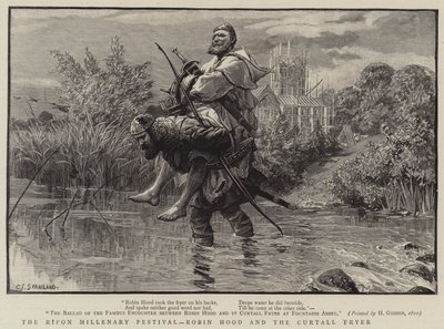リポンミレナリーフェスティバル、ロビンフッド、カートールフライヤー 作： Charles J. Staniland
