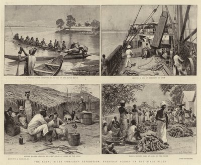 ロイヤルニジェール会社の遠征、ニジェール川の日常風景 作： Charles J. Staniland