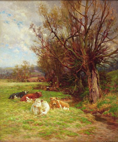 牛の放牧 作： Charles James Adams