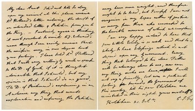 1798年10月21日、チャールズジェームズフォックスからエミリー叔母への手紙。 作： Charles James Fox