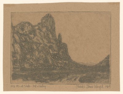 険しい岩のある風景 作： Charles James Wright (signed by artist)