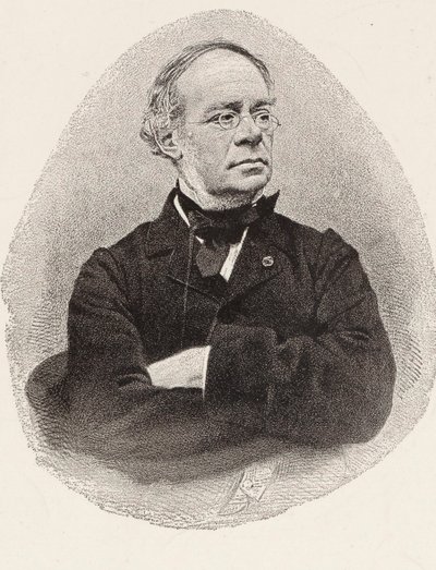 作曲家ジャック・フロメンタル・アレヴィの肖像画（1799～1862年）。 作： Charles Jeremie Fuhr