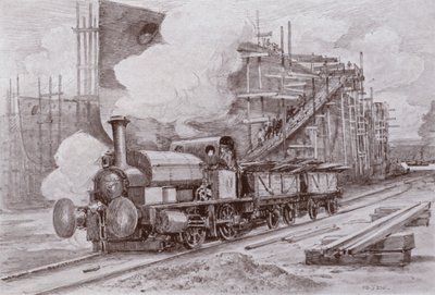 造船所の機関車（リトグラフ 作： Charles John de (after) Lacy