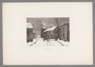 モンマルトルのゲジヒト オプ デ リュ デ ロジエ モンマルトルのロジエ通り (オブジェクトのタイトル) France etsen uit 1875 (シリーズタイトル) 1875年のエッチング（連載タイトル） 作： Charles Joseph Beauverie