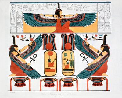 テーベの王家の墓の壁画、1820 作： Charles Joseph Hullmandel