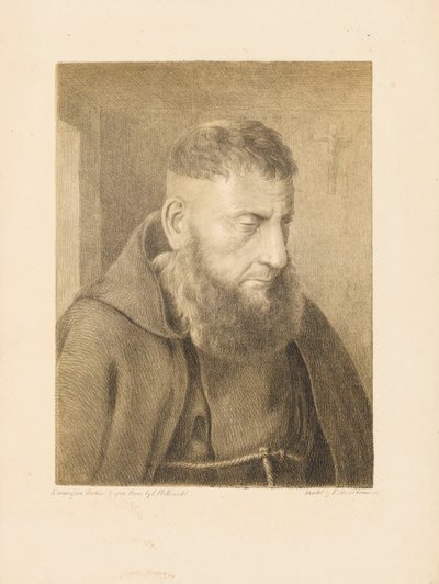 僧侶の肖像 作： Charles Joseph Hullmandel