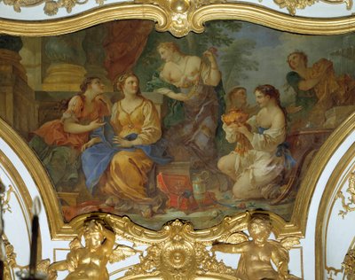 姉妹にトレスを見せるサイケ 天井画：シャルル・ジョゼフ・ナトワール（Charles-Joseph Natoire 作： Charles Joseph Natoire