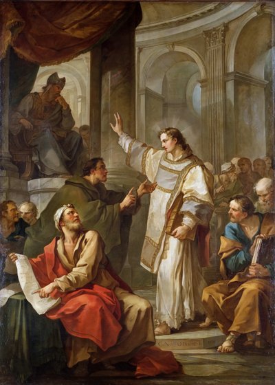 サンヒドリンの大祭司と長老たちの前での聖ステパノ、1745年。 作： Charles Joseph Natoire