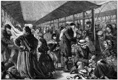 古着交換所、フィルズ ビルディング、ハウンズディッチ、ロンドン、1882 年 作： Charles Joseph Staniland