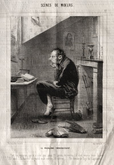 道徳の場面: 恥ずかしい問題.... 作： Charles Joseph Traviès de Villers
