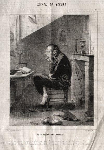 風俗シーン 恥ずかしい問題… 作： Charles Joseph Traviès de Villers