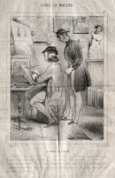 マナーの場面：アクセス権。気にならないように・・・ 作： Charles Joseph Traviès de Villers