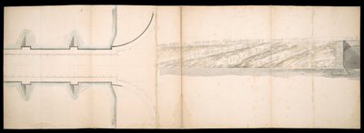 ロンドンのテムズ川に架けられた橋のデザイン、BL Maps C.49.e.76 作： Charles Labelye